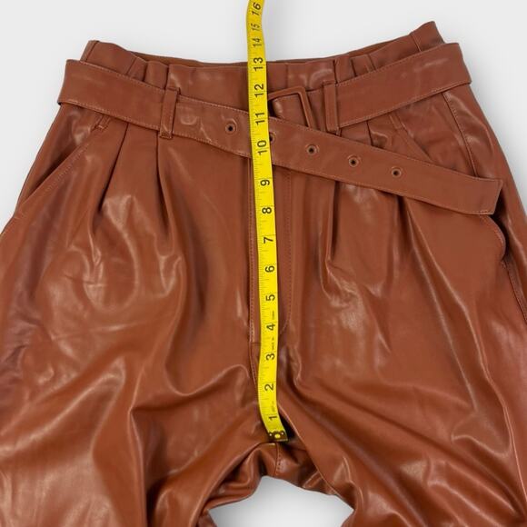 Abercrombie & Fitch Vegan Leather Belted Pants Size Medium - Picture 8 of 8